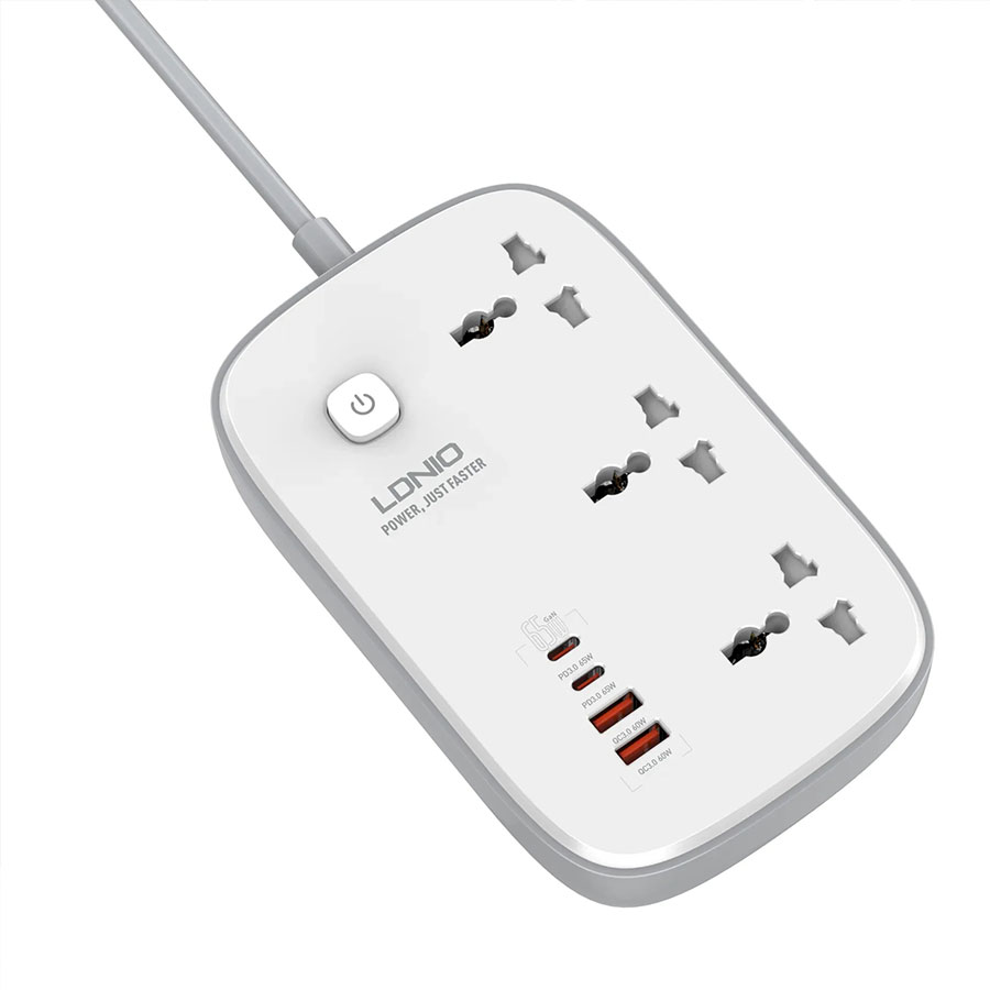 چند راهی برق و شارژر الدینیو مدل LDNIO SC3416 Power Strip